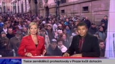 Zemědělci v Praze prorazili policejní kordon