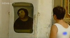 Důchodkyně opravila fresku Ježíše tak, že je z něj mazanice