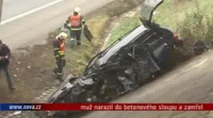 VIDEO: Muž narazil do betonového sloupu a zemřel