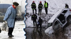 Auto v rybníku, nesjízdné silnice! Počasí dál komplikuje dopravu