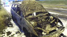 Řidiči shořelo auto při výjezdu z Prahy, hrozil výbuch