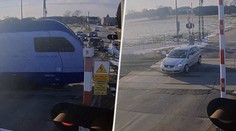 VIDEO: Hrdinský čin. Muž zabránil srážce auta s vlakem, k neštěstí chyběly vteřiny