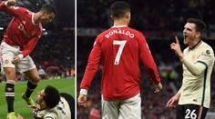 Zbláznil se? Ronaldo kopal do hráče na zemi, červené se vyhnul