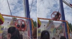 VIDEO: Drama na strakonické pouti. Lano atrakce se utrhlo, koule s lidmi vystřelila