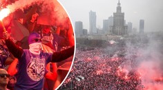 Ohnivé peklo ve Varšavě: Chuligáni zahalili ulice světlicemi! VIDEO