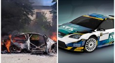 Za 5 minut zbyl jen plech! Takhle shořelo rallyové auto za miliony!