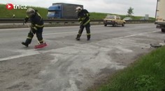 Tři kamiony zablokovaly pražský obchvat