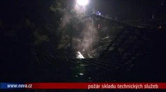 VIDEO: U Příbrami někdo zapálil sklad technických služeb