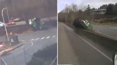 Děsivé záběry: Náklaďáku selhaly brzdy, řítil se z kopce přímo na dálnici