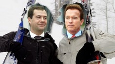 Medveděv a Schwarzenegger chystají společné lyžování