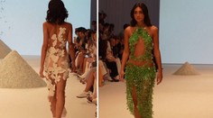 Módní přehlídka v Dubaji: Odvážné modely a pyramidy z písku