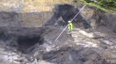 Pod propadlou silnicí se našly důlní štoly z 19. století
