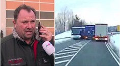 "Div jsem nesjel ze srázu!" Školní autobus minul kamion o zrcátka