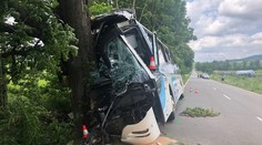 Linkový autobus u Kroměříže vrazil do stromu, devět zraněných