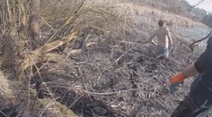 Běžný odchyt se změnil v záchrannou akci. Policista skočil pro psa do bahna