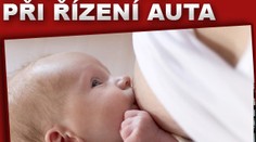 Řidička kojila za jízdy dítě položené na volantu