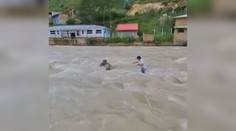 VIDEO: Hrdinská akce. Muž riskoval život pro záchranu kočky z rozbouřené řeky