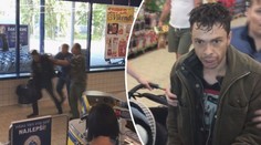 V obchodě naháněli zloděje, lidé mu bránili v útěku vozíky! VIDEO