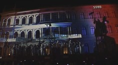 Videomapping v centru Prahy před 17. listopadem