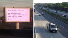Drsný vzkaz: Žena odkopla nevěrného manžela přes billboard!