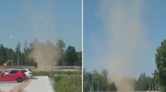 VIDEO: V Budějovicích řádil rarášek, větrný vír vyděsil obyvatele sídliště