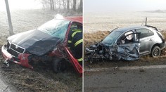 Šílené foto od Kunžaku-Mosty! Dvě osobní auta smetl nákladní vůz