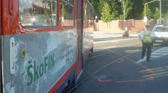 Vykolejená tramvaj v Olomouci