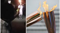 VIDEO: Japonka se snažila uhasit olympijský oheň vodní pistolkou