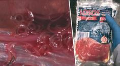 Supermarket prodával lososa s červem, který útočí na orgány!
