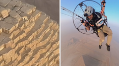 VIDEO: Senzace internetu. Čtyřnohý chlupáč vylezl na vrchol pyramidy v Gíze