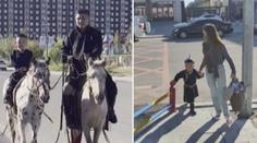 VIDEO: Stylový první školní den. Chlapec s otcem si připravili pohádkový příjezd
