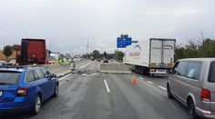 Kolaps dopravy na D1. Srazilo se několik aut, kamion proboural svodidla