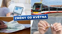 Změny v květnu: Týkají se lidí bez výplat, kuřáků i uživatelů internetu