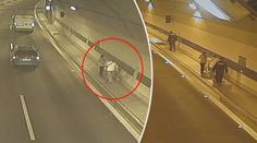 Turisté bloudili pěšky tunelem Blanka. Ven je vyvedli strážníci