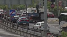 Odpolední dopravní situace na Barrandovském mostě