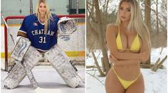 Brankářka odhodila masku a rajcuje fanoušky, její tělo hýčká hráč NHL
