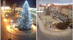 Vítr smetl vánoční strom v Žatci. Výstraha platí pro celé Česko