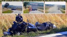 VIDEO: Kamion vytlačil motorkáře a ujel! Nehodu řeší policie