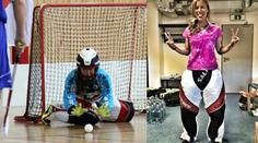 Snowboardistka Samková testovala velké kalhoty! Byla z ní gólmanka