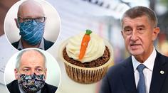 Prymula s Plagou se hádají o opatření, premiér Babiš si fotí dortíky