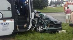V Lanškrouně boural autobus. Na místo letěl vrtulník