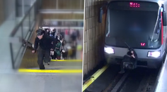 VIDEO: Muž jel v metru na spřáhle. Pátrá po něm policie, hrozí mu vězení