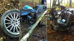 Neskutečné! Auto se po nehodě roztrhlo na kusy, řidič žije! FOTO