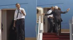 Pohni, Bille! Obama naháněl rozevlátého Clintona do letadla