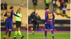 První červená karta pro Messiho! Za zákeřný úder hrozí trest na 4 zápasy