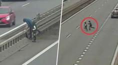 VIDEO: Děti přebíhaly dálnici za plného provozu. Daleko ale nedošly