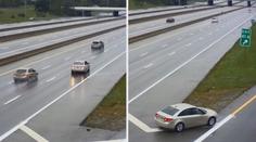 Šílenost na dálnici: Řidič za plného provozu couval v pruhu