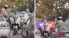 VIDEO: Seniorka na policejní mašině. Dojemné záběry baví internet