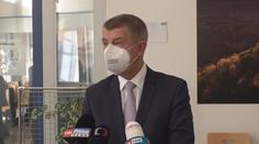 Tisková konference Andreje Babiše před odletem do Bruselu