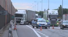 Hromadná nehoda kamionů na Brněnsku vytvořila téměř 10kilometrovou kolonu